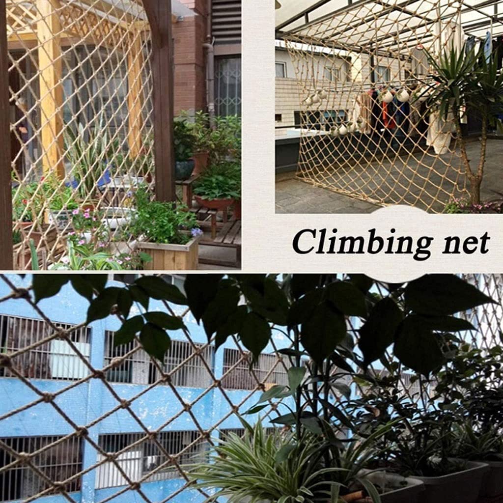 Heavy Duty Climbing Cargo Net - 1x6m (3x20ft) Treehouse Rope Ladder, Kids Playground Safety Net, Plant & Pet Protective Grid - Perfect for Backyard Play Areas, Jungle Gyms, and Garden Protection