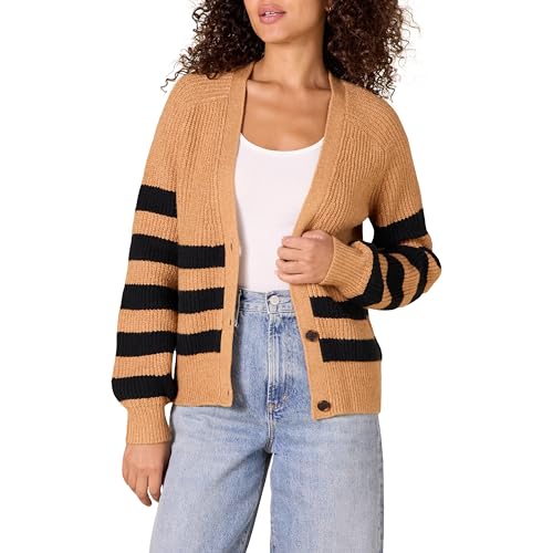 Camel Heather Black Stripe