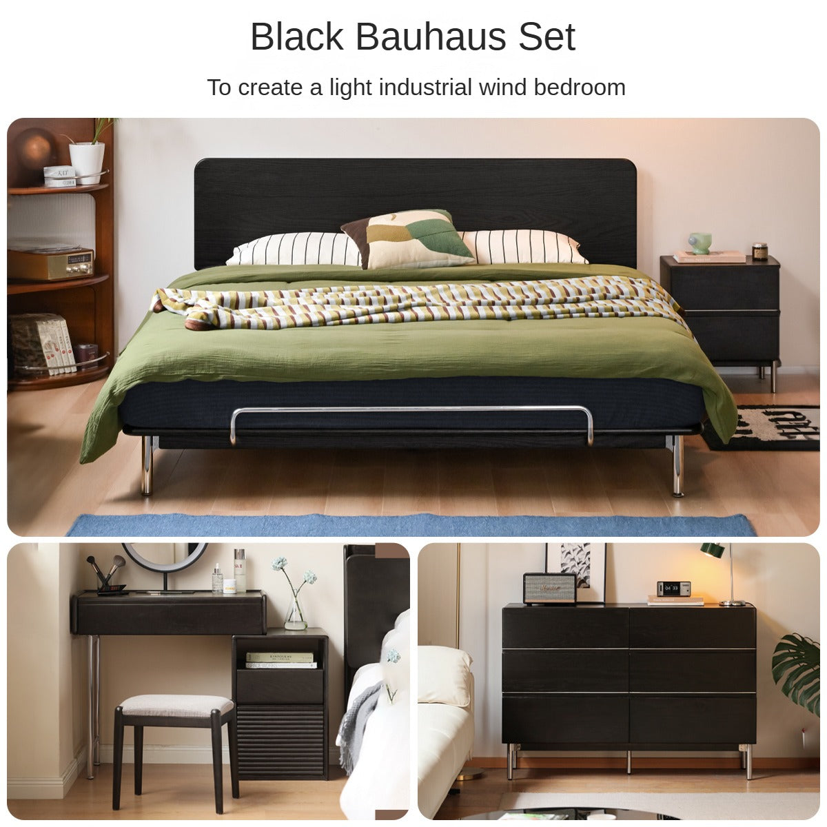 Solid Oak Wood Nightstand - Light Luxury Style Bedside Table for Bedroom, Living Room, or Office