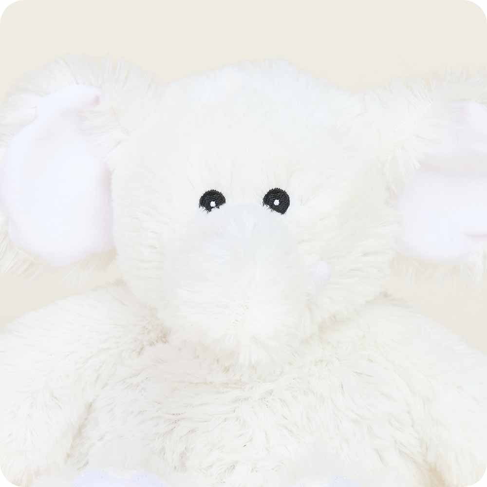 Warmies White Elephant Plush Heating Pad - Microwaveable Stuffed Animal for Stress Relief & Warmth - Perfect for Gifts, Anxiety Relief, and Cold Weather Comfort