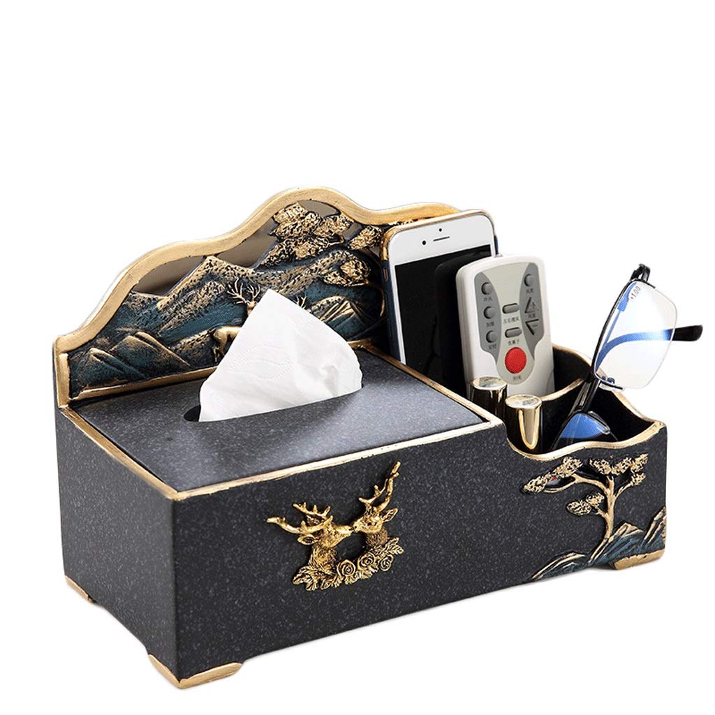 Multifunctional Resin Toilet Paper Storage Container - Creative Desktop Tissue Box Holder & Facial Tissue Dispenser (26