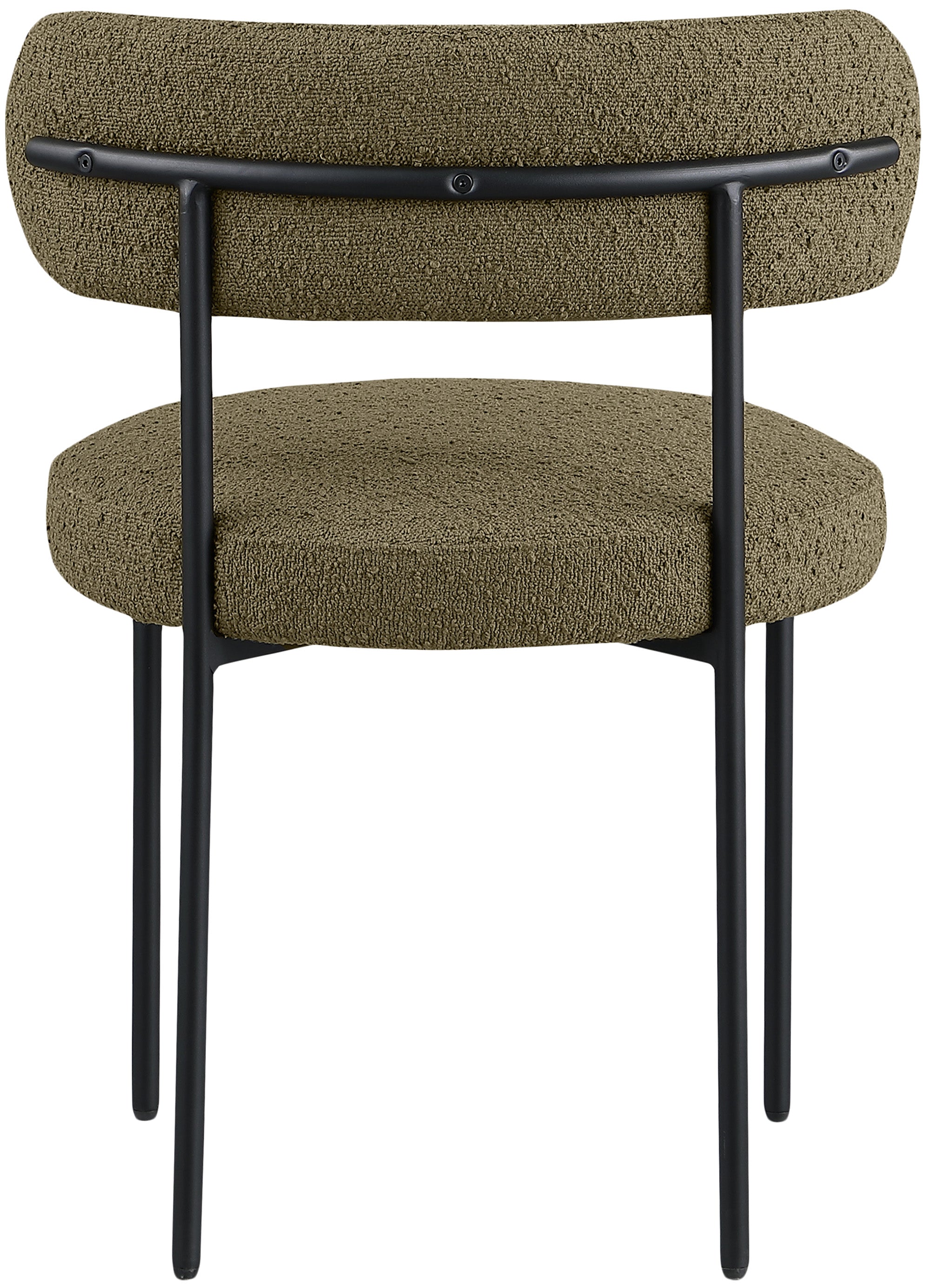 Luxury Boucle Fabric Dining Chair - Modern Upholstered Accent Chair for Dining Room, Living Room & Office - Soft & Comfortable Seat with Sturdy Metal Legs
