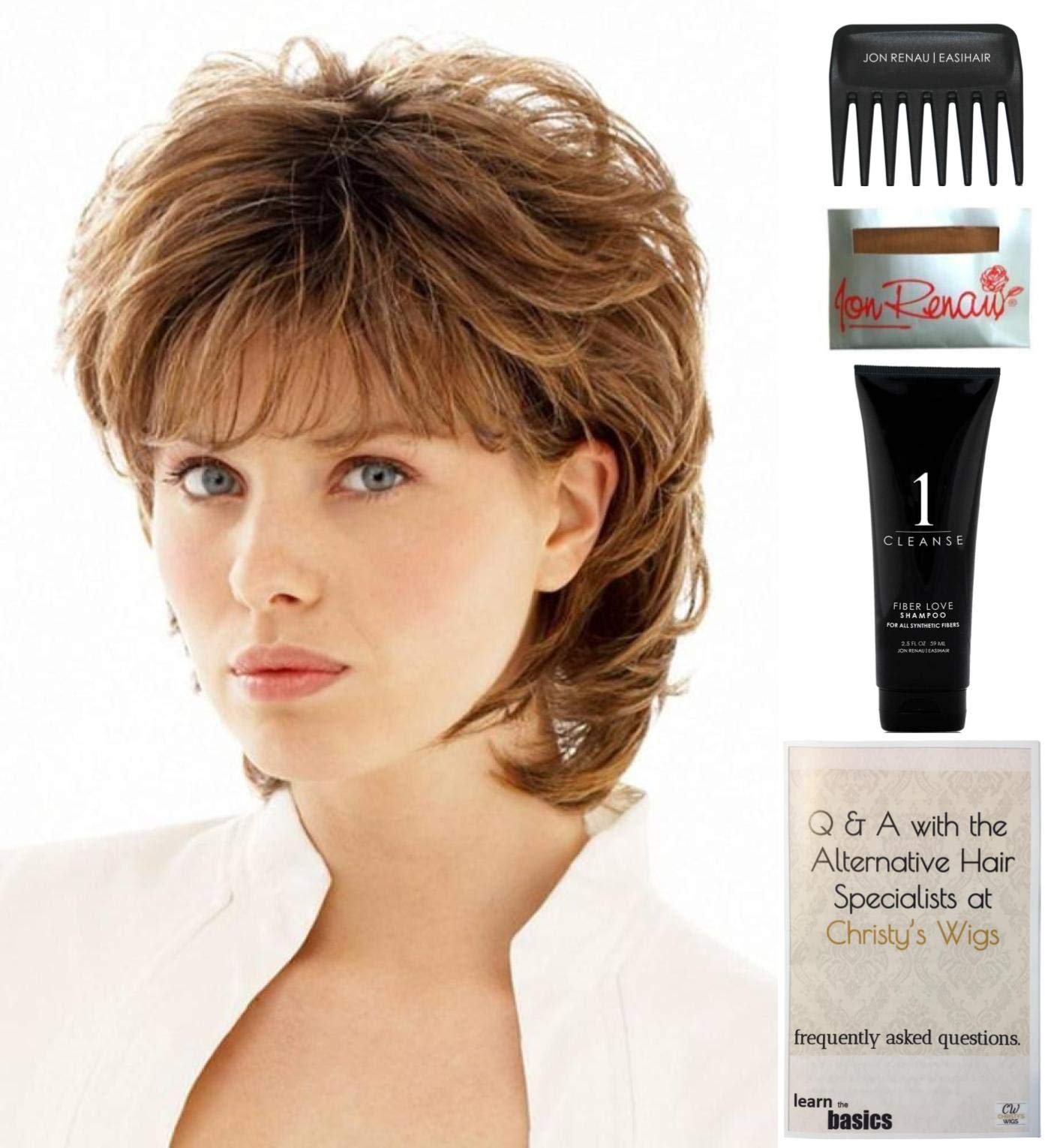 Raquel Welch Salsa Wig Bundle - 5 Piece Set with Wig Shampoo, Cap, Wide Tooth Comb & Christy's Wigs Q&A Booklet (Color: R10) | Perfect for Cosplay, Costume Parties & Everyday Hair Styling