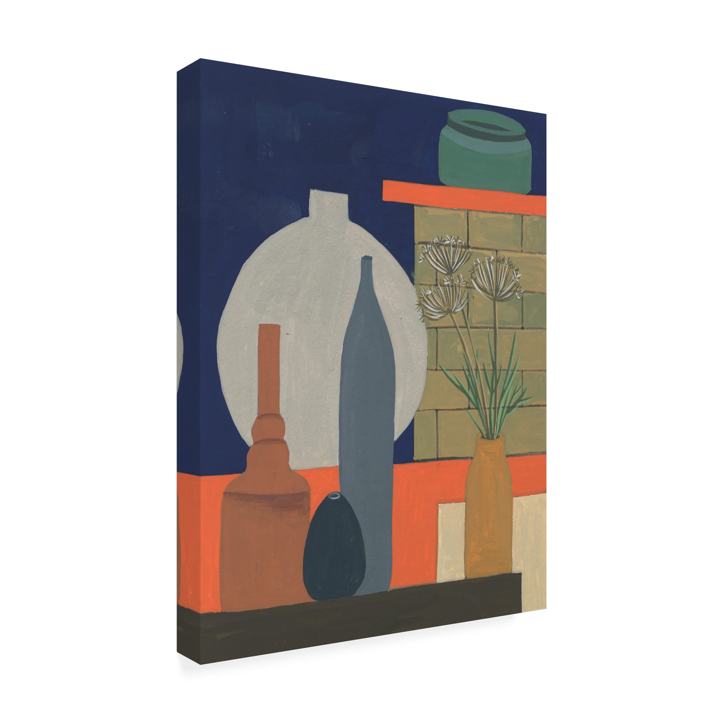 Trademark Fine Art 'Vases on a Shelf IV' Canvas Wall Art Print by Melissa Wang - Perfect for Living Room, Bedroom & Office Decor