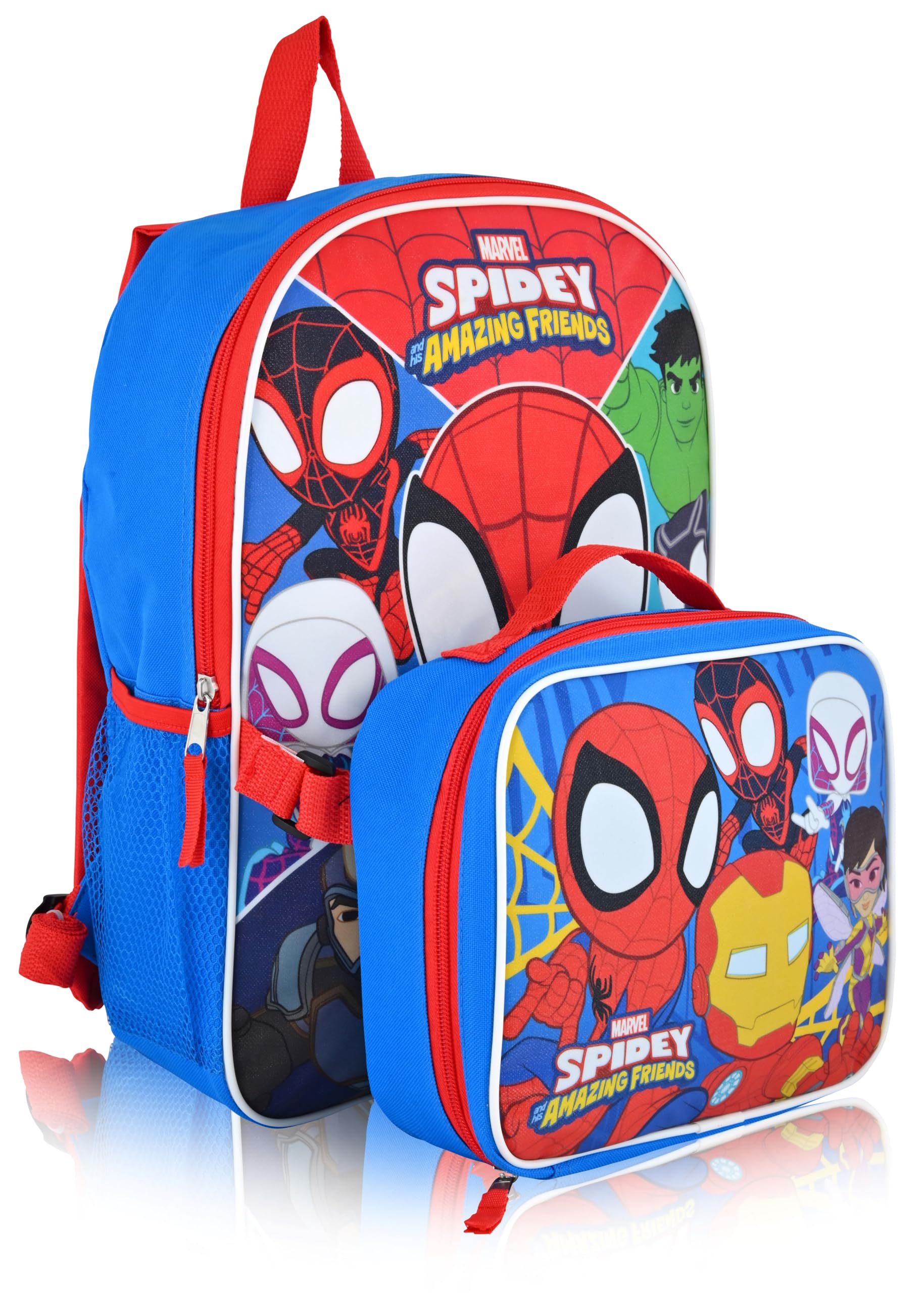 Marvel Spidey and His Amazing Friends Kids Backpack with Insulated Lunch Box | School Backpack for Boys & Girls | Perfect for Preschool, Daycare, and Outdoor Adventures