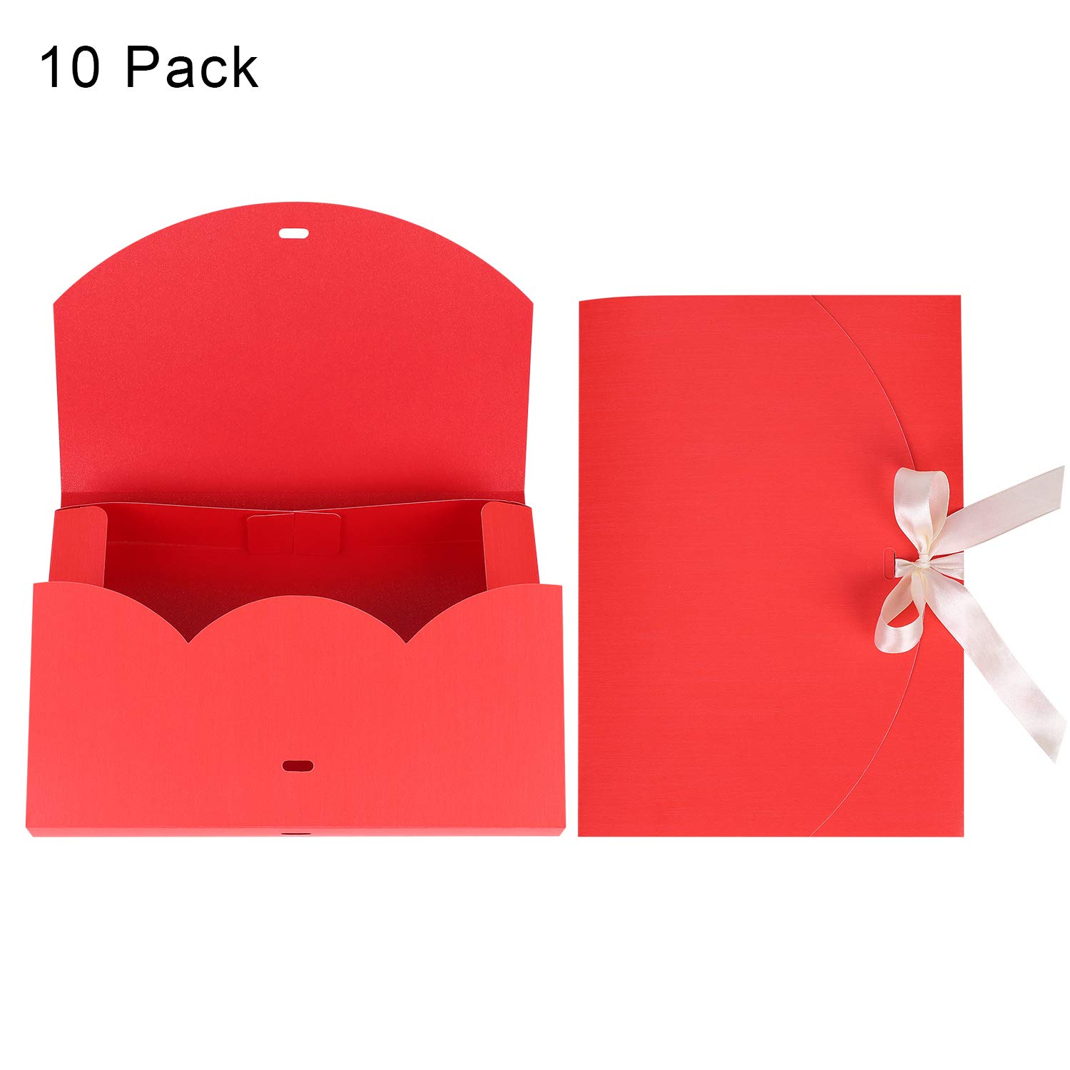 10 Pack Luxury Gift Card Boxes with Lid & Ribbon - Elegant Shirt Gift Packaging for Birthday, Wedding, Proposal, Christmas, Valentine's Day - Perfect for Corporate Gifts, Jewelry Presentation & Holiday Wrapping