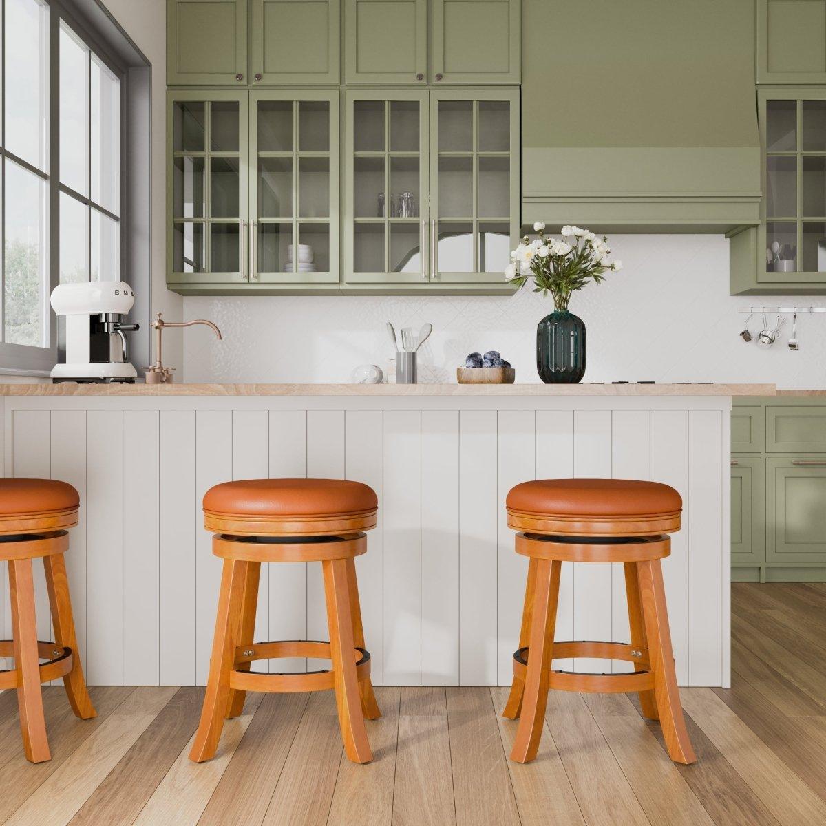Premium Backless Fabric Swivel Stool - 24