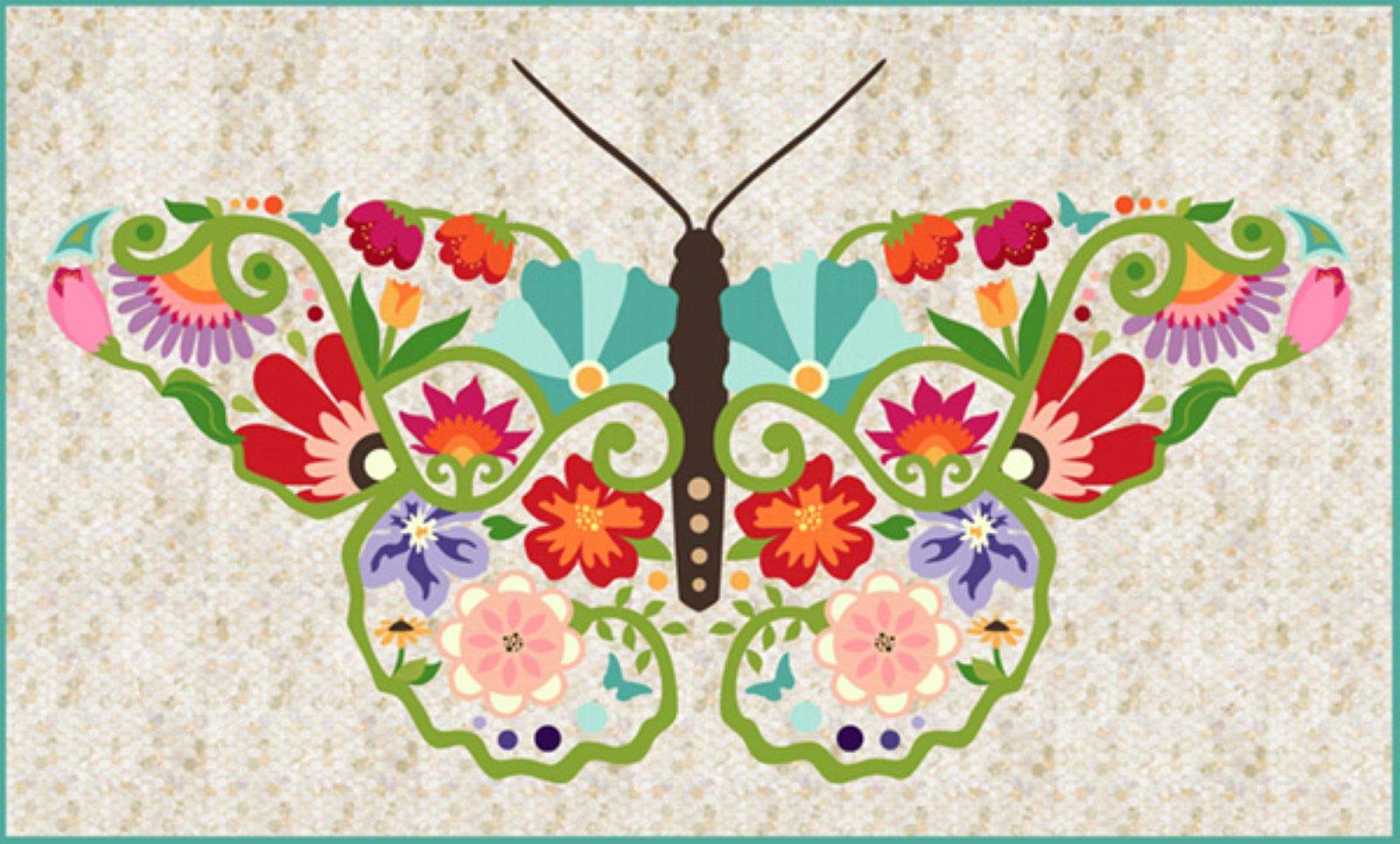 Hoffman Quilt Kits COMP 145 Spring Composed Butterfly Kit by Madi Hastings - Premium Quilting Supplies for DIY Patchwork & Home Decor Projects