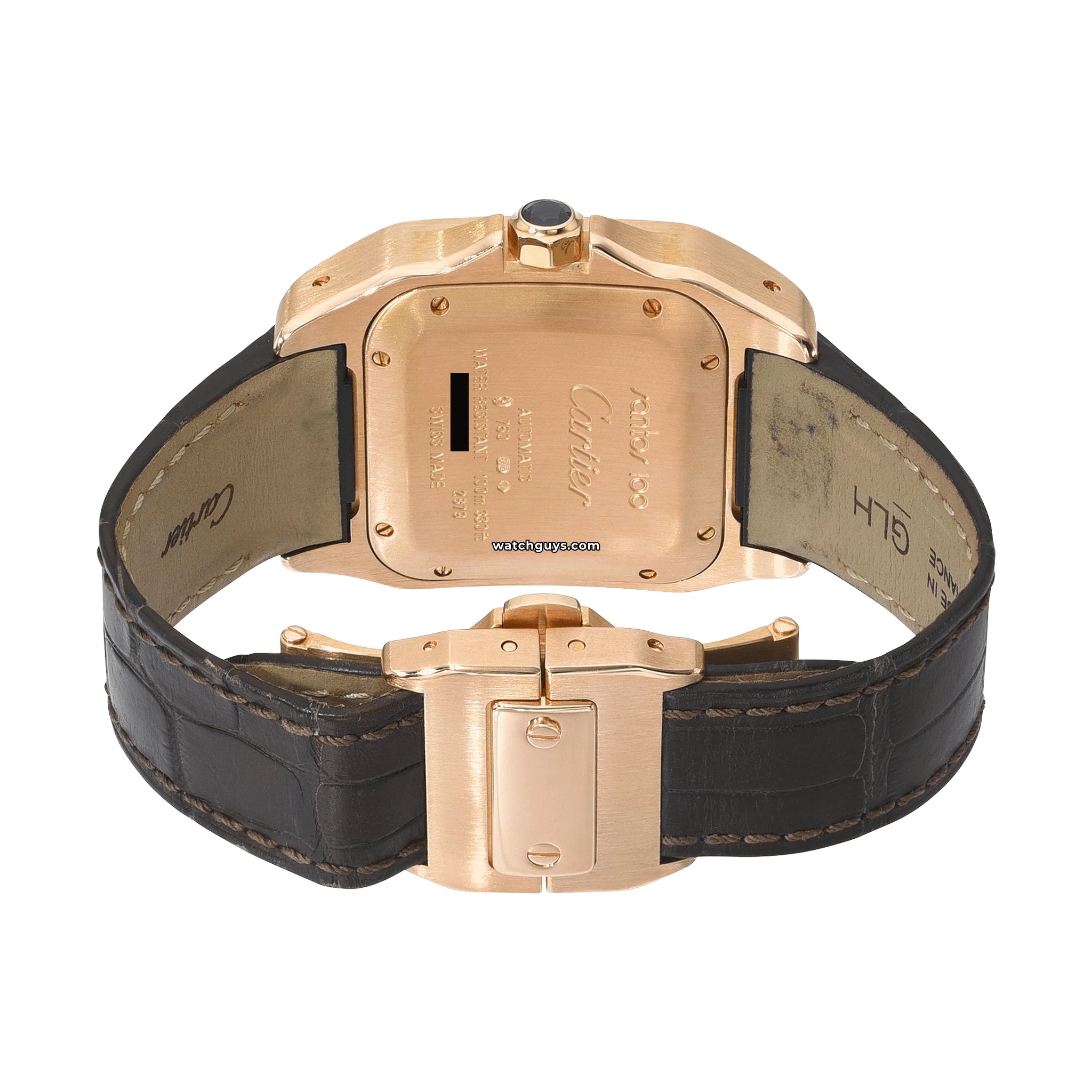 Cartier Santos 100 Medium Rose Gold Watch W20108Y1 - Luxury Swiss Timepiece for Men, Perfect for Business Meetings & Formal Occasions