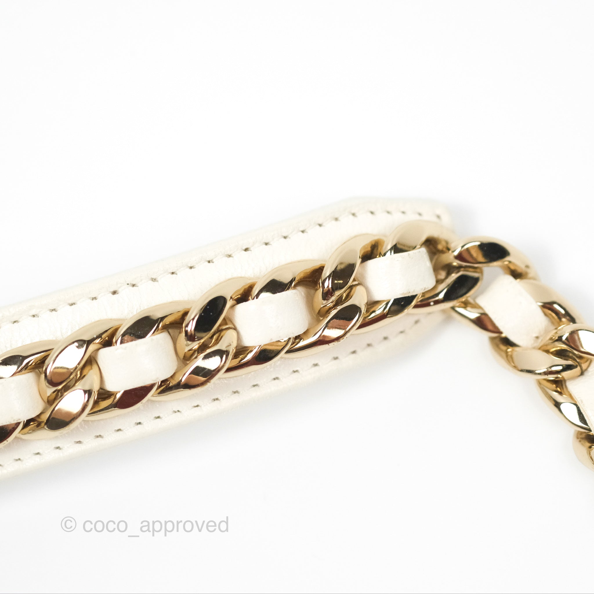 Chanel 19 Wallet on Chain WOC Crossbody Bag - White Leather with Mixed Gold & Silver Hardware | Perfect for Evening Out, Date Night & Special Occasions