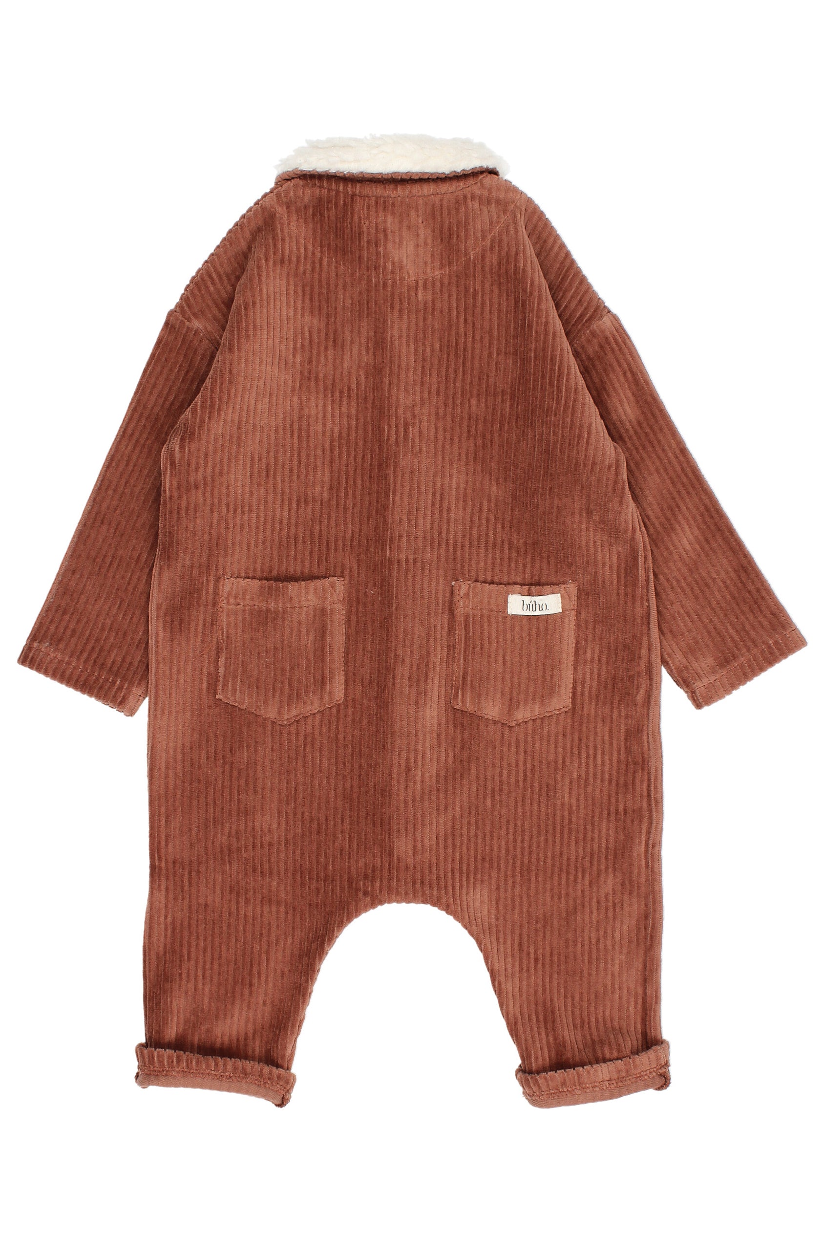 Indiana Corduroy Sherpa Collar Romper for Women - Cozy Winter Jumpsuit with Fleece Lining for Casual Outings & Holiday Outfits