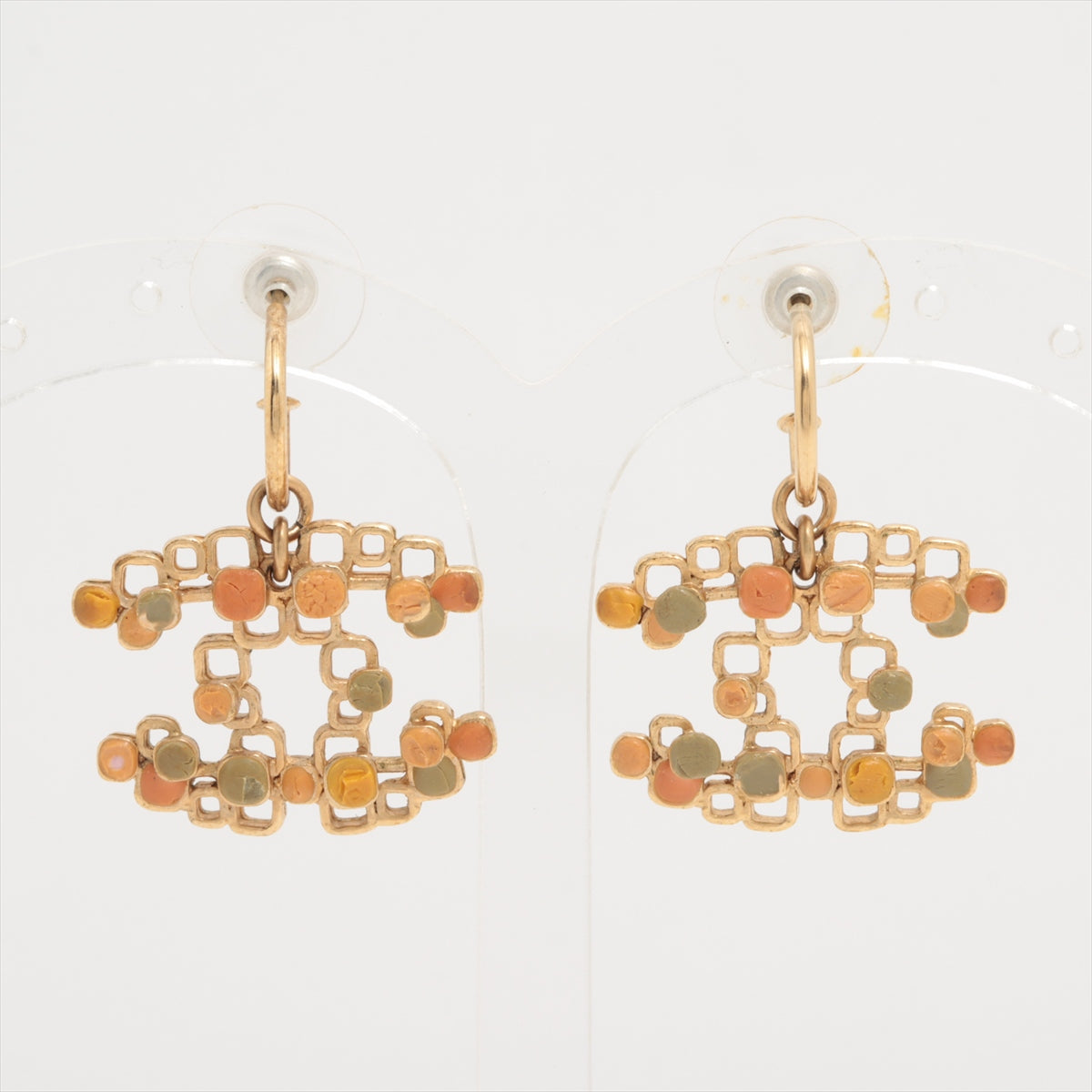 Chanel CC Logo Multicolor Enamel Drop Earrings for Women - Luxury Fashion Jewelry for Parties, Weddings & Special Occasions