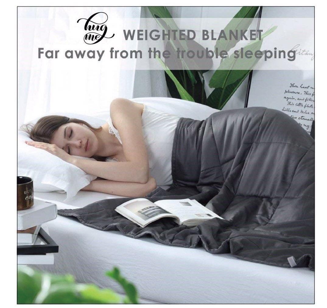 Hug Me Weighted Blanket for Adults & Kids - 15lbs Heavy Blanket for Anxiety Relief & Better Sleep - Premium Cooling Weighted Throw for Stress, Insomnia & Sensory Needs - Perfect for Bed, Couch & Travel