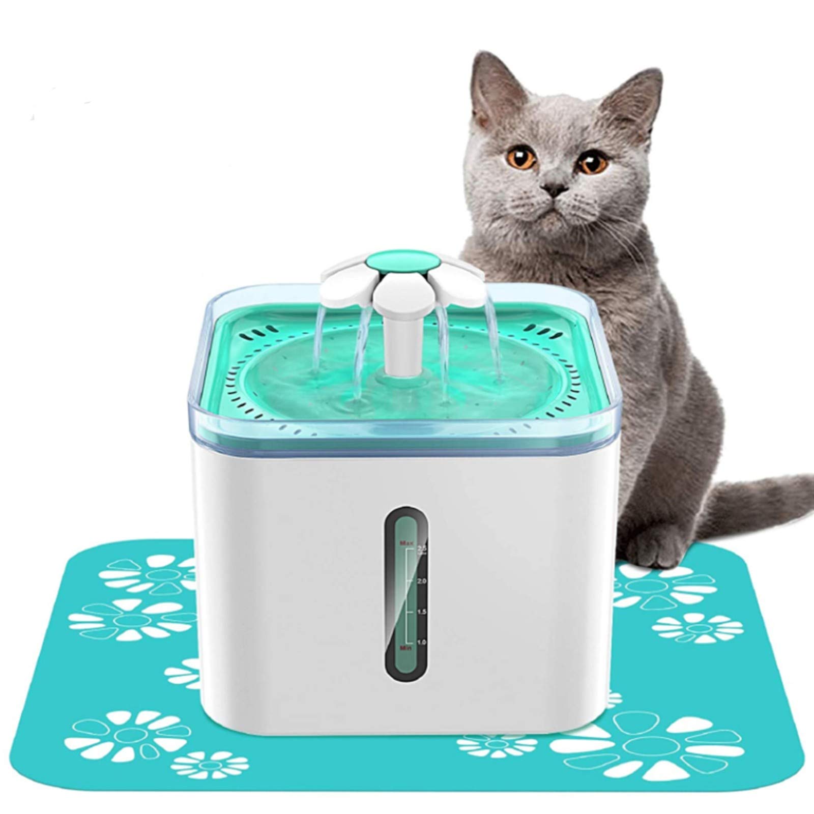 LXBH 2.5L Automatic Cat Water Fountain - Ultra Quiet Flower Design Pet Drinking Fountain with Fresh Water Circulation for Cats, Dogs, Birds | Perfect for Home, Office & Multi-Pet Households