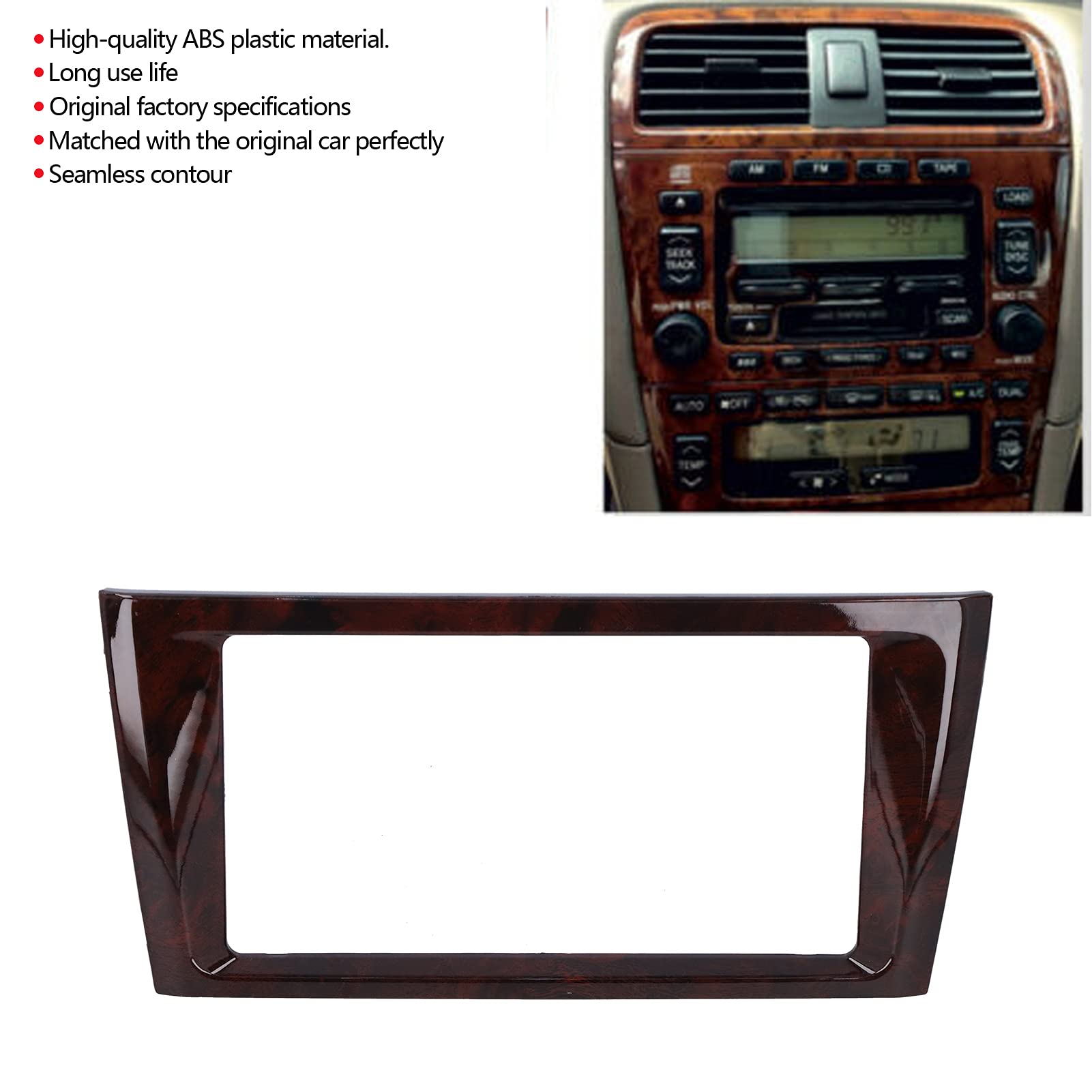 Aramox 2-Din ABS Car Stereo Dash Kit - Universal Radio Fascia Panel Frame for Toyota Avalon 2000-2004 | Perfect for Aftermarket Navigation & Audio System Installation