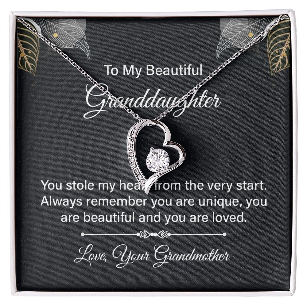 Heart Necklace Gift for Granddaughter - Elegant Jewelry from Grandma | Perfect for Birthdays, Graduation & Special Occasions