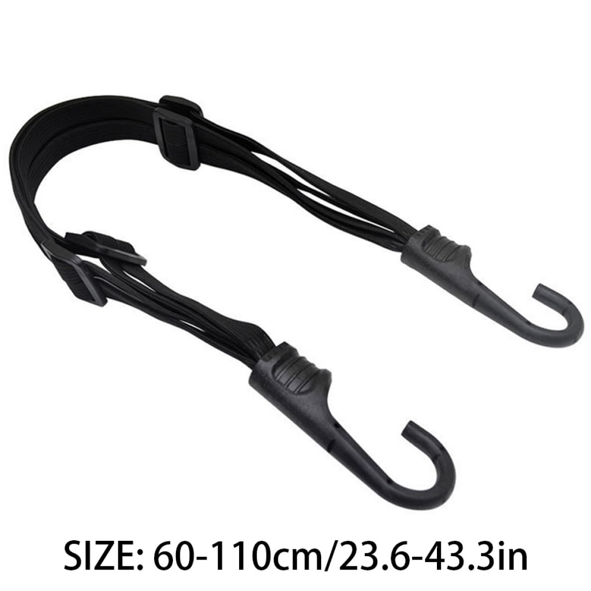 Adjustable Black Luggage Rubber Elastic Straps with Hooks for Motorcycle & Bike - Secure Travel Gear for Commuting, Camping & Outdoor Adventures