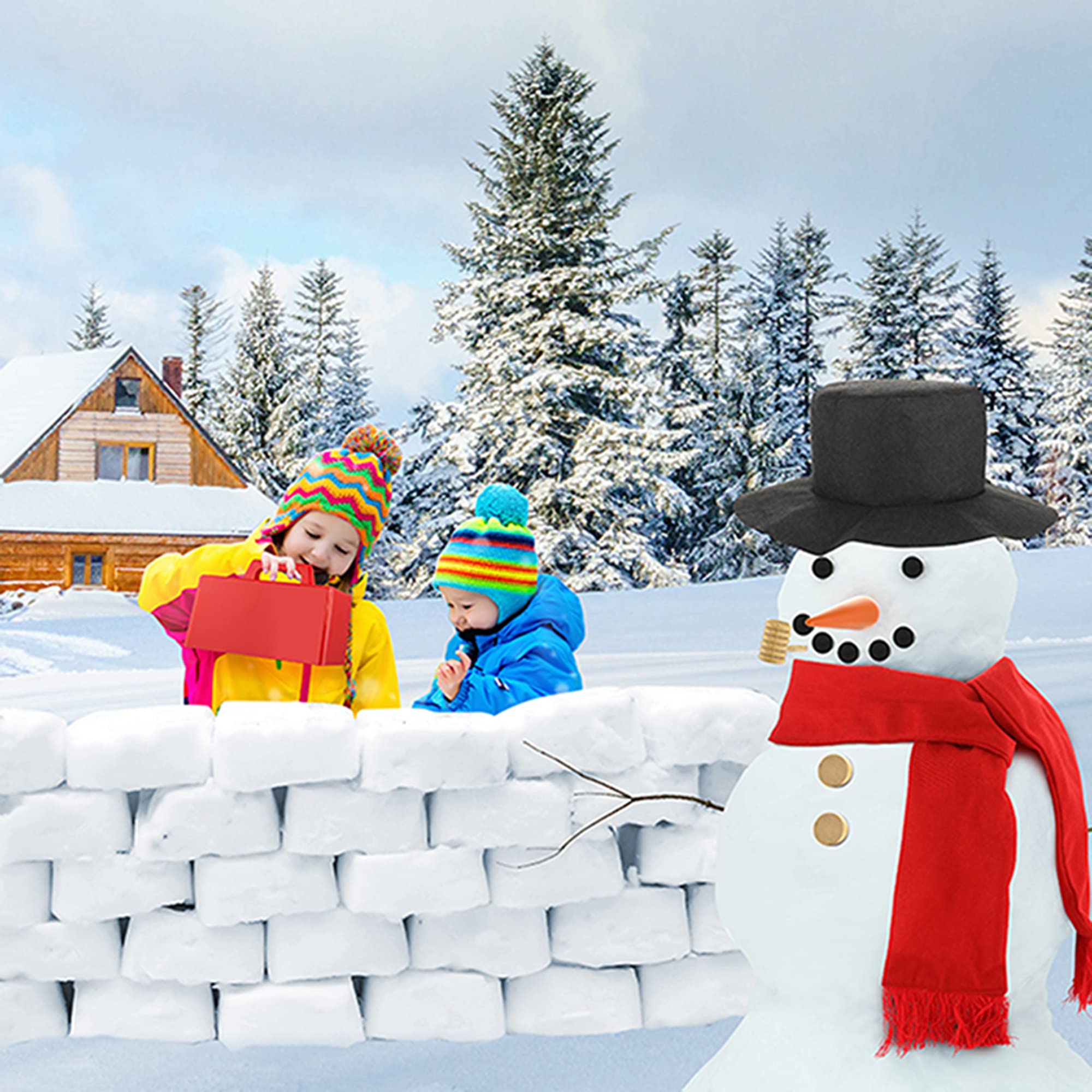 POMPIN Snowman Kit & Snow Brick Maker Set (1 Pack) - Build Your Own Snowman & Snow Bricks for Winter Fun - Perfect for Kids Outdoor Snow Play & Christmas Decorations