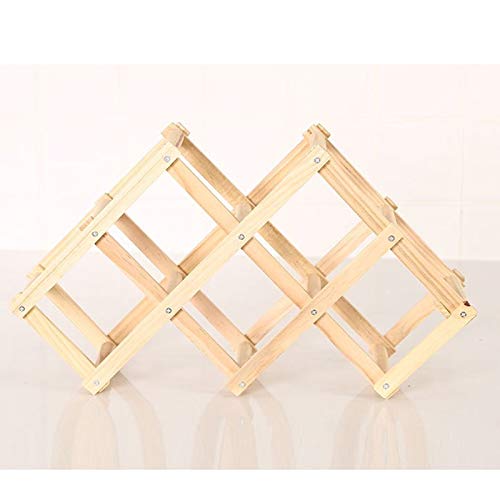 BDAZY Collapsible Wooden Wine Rack - Space Saving Wine Bottle Storage Cabinet with Adjustable Shelves for Kitchen, Bar, Dining Room | Vintage Style Wine Display Organizer for Home Decor