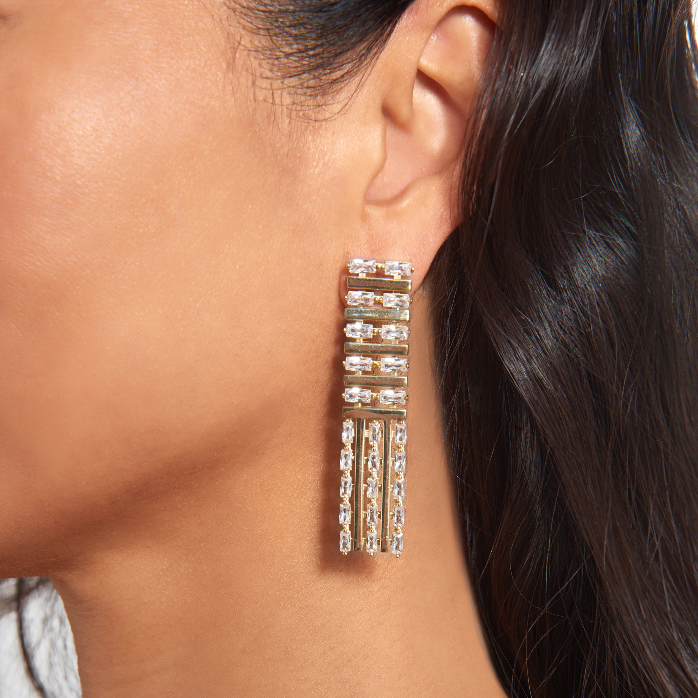 Grace Bar Earrings for Women - Minimalist Gold Hoop Earrings - Dainty & Elegant Jewelry for Everyday Wear - Perfect for Office, Date Night & Special Occasions