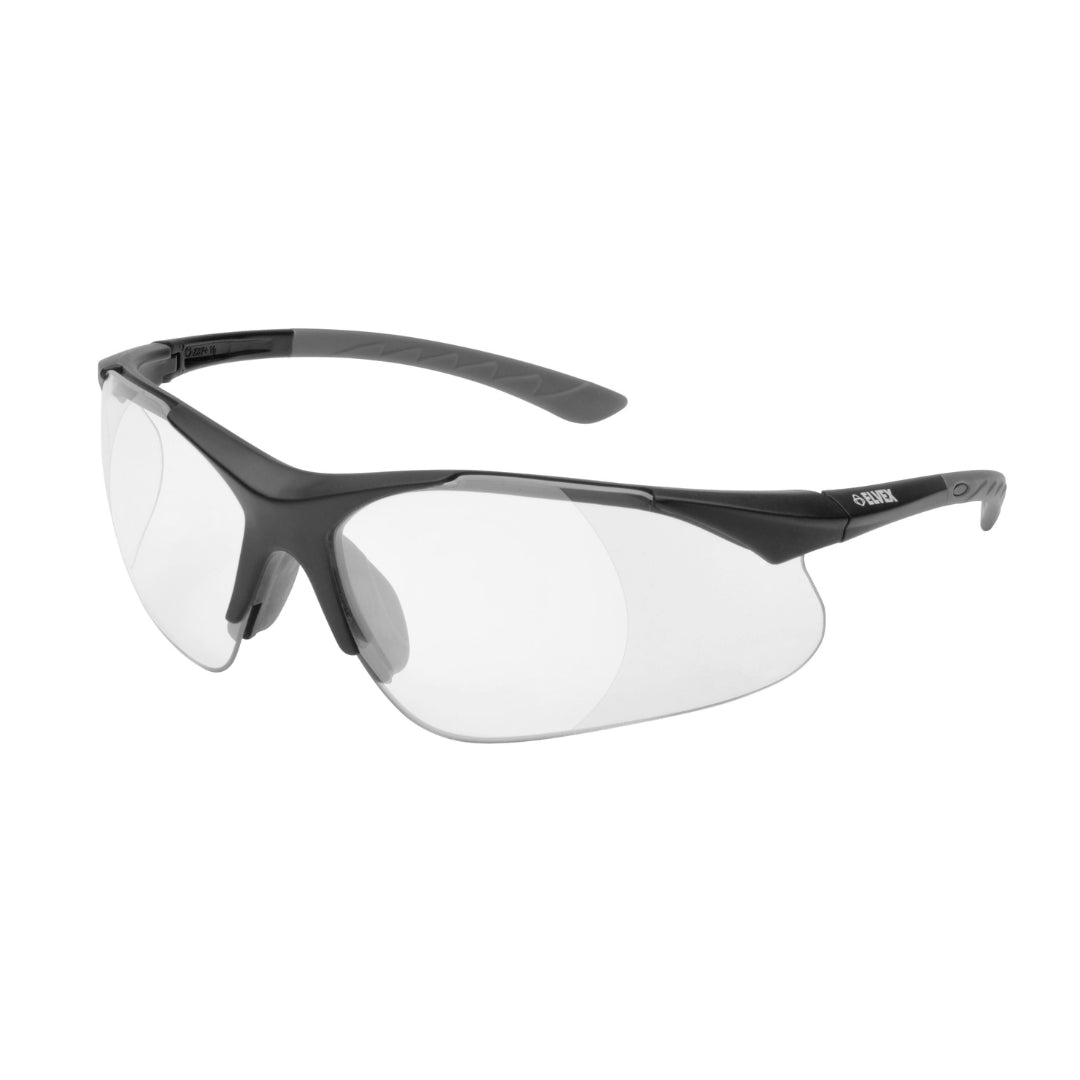 Delta Plus RX 500C 0.75 Black Safety Glasses with Full Clear Lens Magnifier (+0.75 Diopter) - ANSI Z87.1 Certified for Eye Protection | Ideal for Construction, Woodworking & DIY Projects