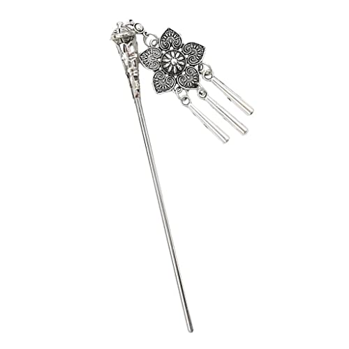 Shamjina Hair Stick Bow with Flower - Ancient Chinese Style Hair Accessory for Women & Girls - Perfect for Christmas, Birthday Gifts - Great for Weddings, Parties & Cosplay