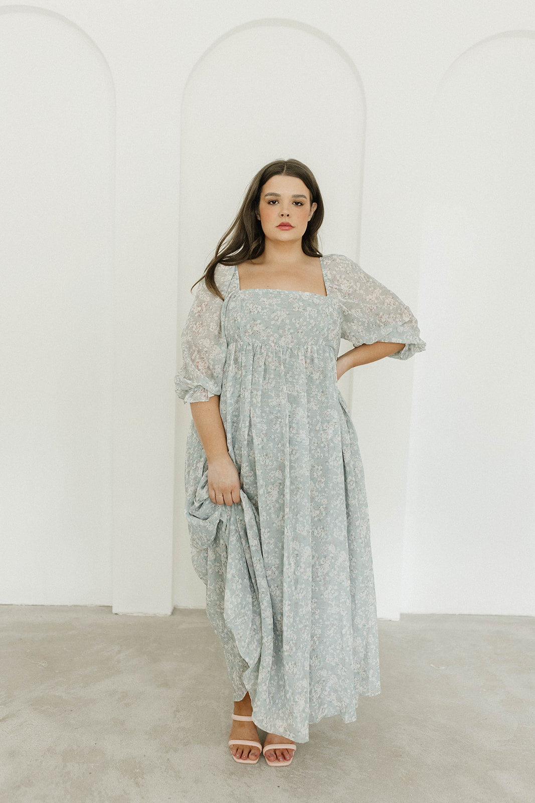 Elegant Sage Green Floral Smocked Maxi Dress for Women - Bump Friendly Maternity & Inclusive Sizing (S-3XL) - Perfect for Summer Weddings, Beach Vacations & Casual Outings