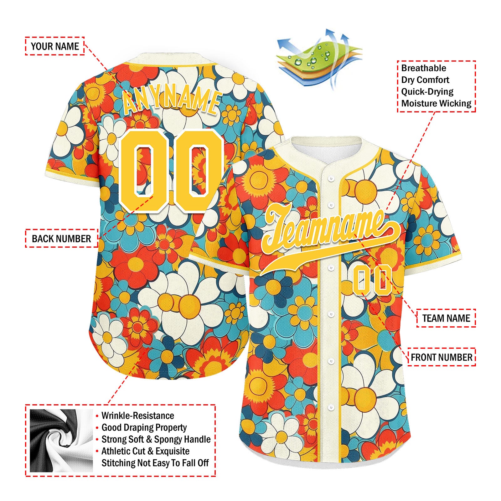 Custom Graffiti Floral Baseball Jersey - Personalized Abstract Design BSBJ01 D020171 - Perfect for Streetwear, Sports Events & Urban Fashion