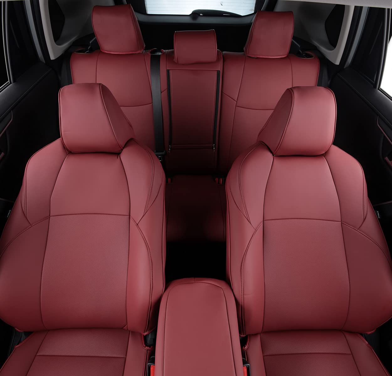 Premium Custom Fit Seat Covers for Toyota RAV4 & VENZA (2019-2025) - Waterproof Faux Leather Protection - Perfect for Prime & XSE Hybrid Models (Wine Red, LU02-Prime-XSE) - Ideal for Road Trips, Daily Commutes & Outdoor Adventures