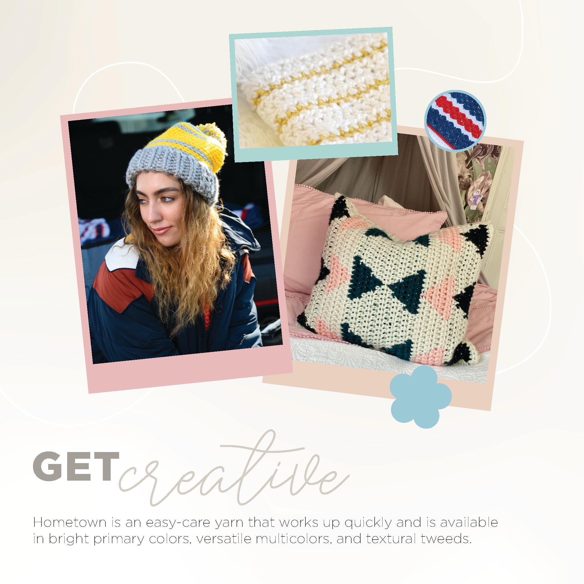 Lion Brand Yarn Hometown Super-Bulky Yarn for Knitting, Crocheting & Crafting - 1 Pack (Houston Cream) | Perfect for Blankets, Scarves & Winter Accessories