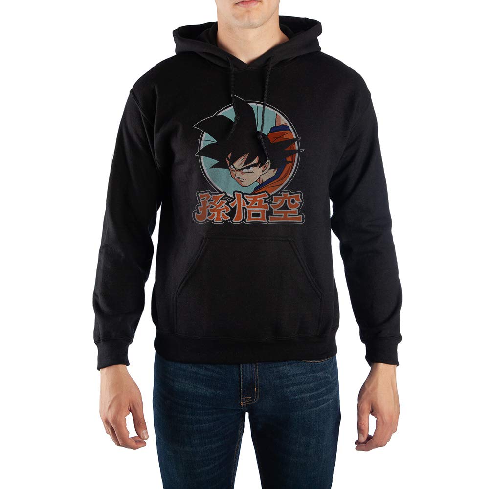 Dragon Ball Z Goku Anime Men's Black Hooded Sweatshirt | Cool Graphic Print Pullover | Perfect for Cosplay, Anime Conventions & Casual Wear