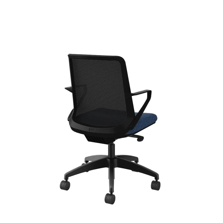 Ergonomic Cliq Office Chair with Synchro Tilt Mechanism - Basalt Fabric & Black Designer Frame for Home Office, Gaming, and Workspace Comfort