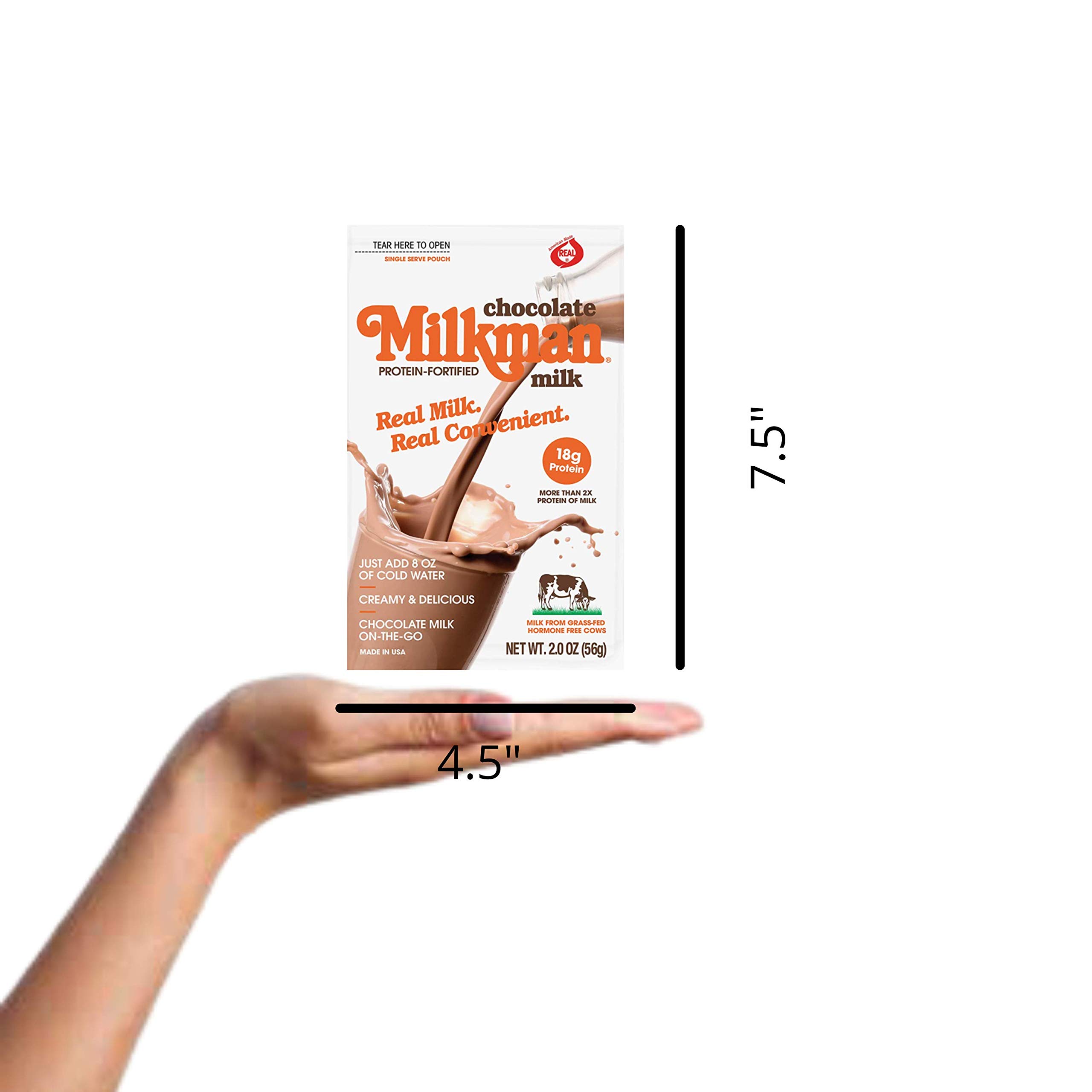 MILKMAN Chocolate Milk Powder - 18g Protein, Vitamins A&D, Hormone Free, Kosher - Shelf Stable Dry Milk Powder for Smoothies, Baking & On-the-Go Nutrition - Made in USA (8 Oz, 26 Pack)