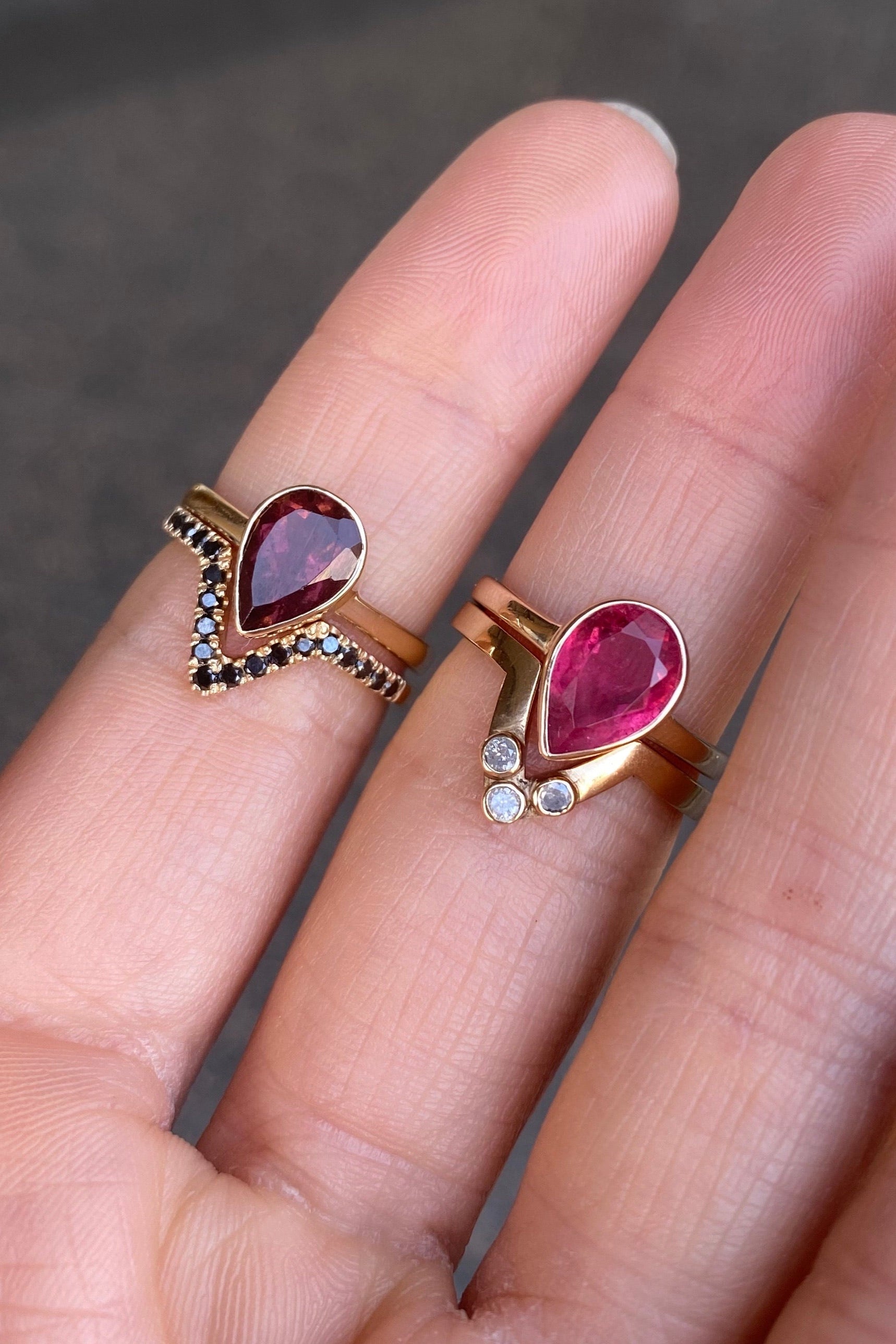 9k Yellow Gold Dark Raspberry Tourmaline Ring - Elegant Jewelry for Women, Perfect for Weddings, Parties & Daily Wear