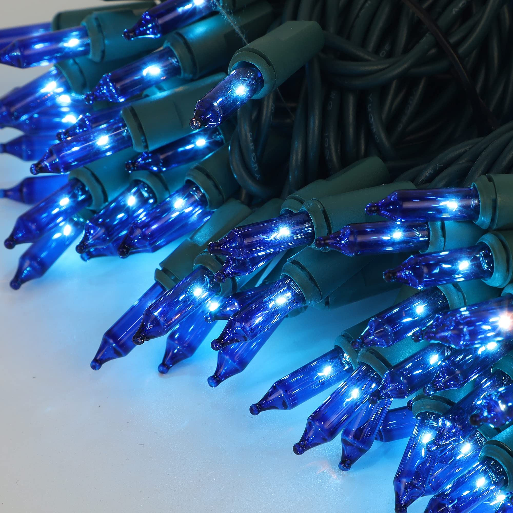 150 Count 33FT Christmas String Lights - UL Certified Mini Green Wire Fairy Lights with Blue Bulbs (120V Connectable) for Xmas Tree, Patio, Holiday Party & Indoor/Outdoor Decoration | Perfect for Home, Garden, Wedding & Festive Decor
