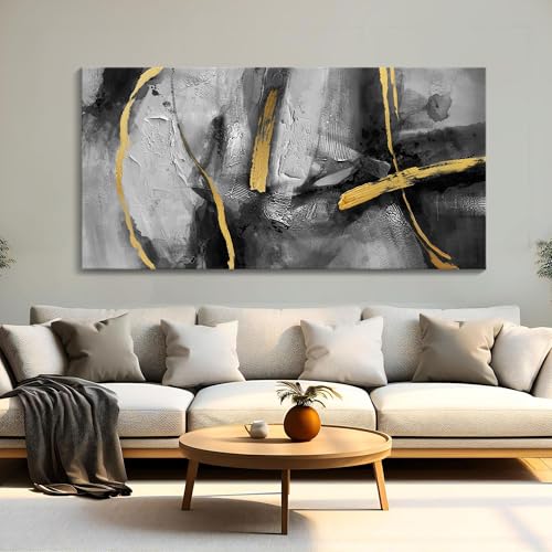 Black Gold Abstract Wall Art