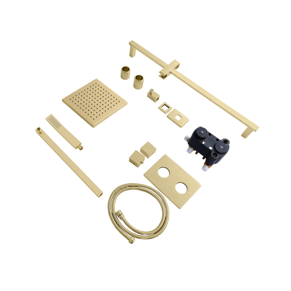 ZLINE Crystal Bay Thermostatic Shower System in Polished Gold - Luxury Bathroom Fixture with Temperature Control - Perfect for Modern Home Spa & Master Bathroom Renovation