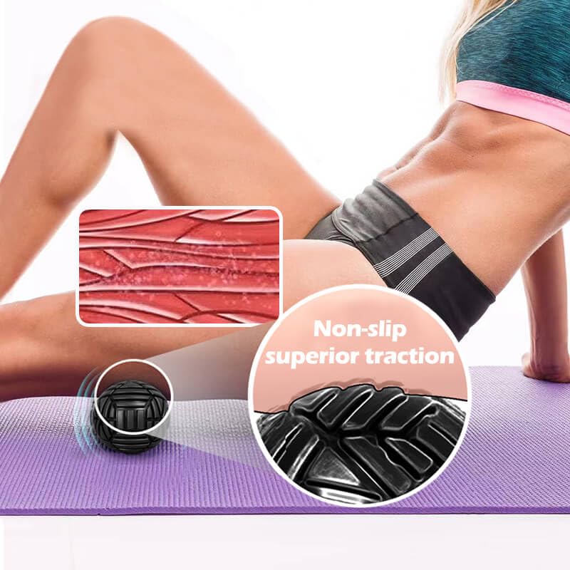 TETOP 3.15 Inch Fitness Massage Ball - Trigger Point Therapy & Myofascial Release Tool for Muscle Recovery, Exercise Mobility & Deep Tissue Massage (Black) - Perfect for Post-Workout, Yoga, Physical Therapy & Home Gym Use