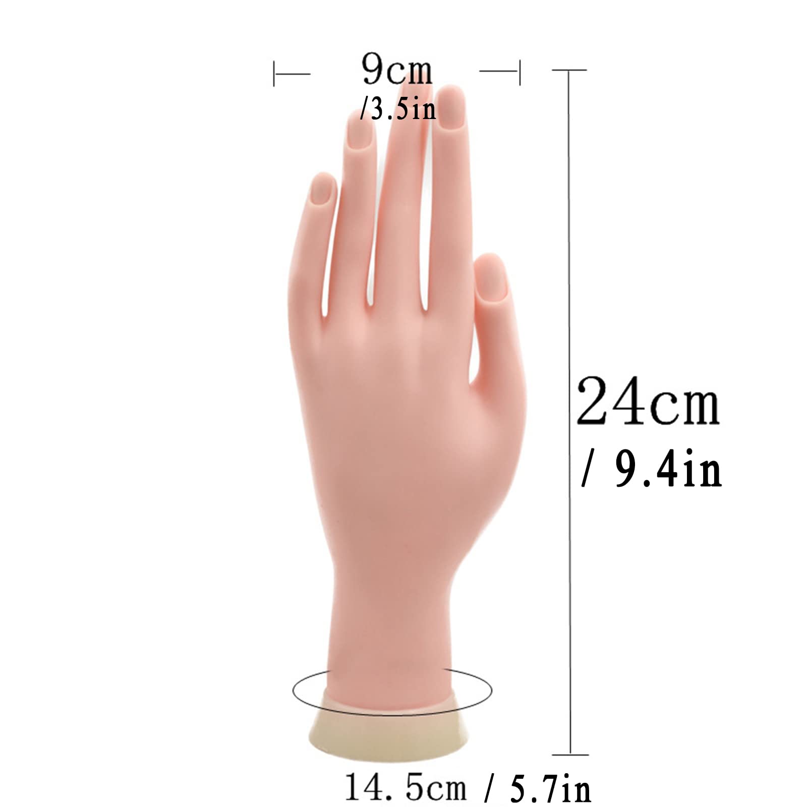 Flexible Bendable PVC Nail Practice Mannequin Hands - 2pcs Left Hand Female Mannequins for Acrylic Nail Training, Nail Art Practice & Salon Display | Perfect for Nail Technicians, Students & Home Use