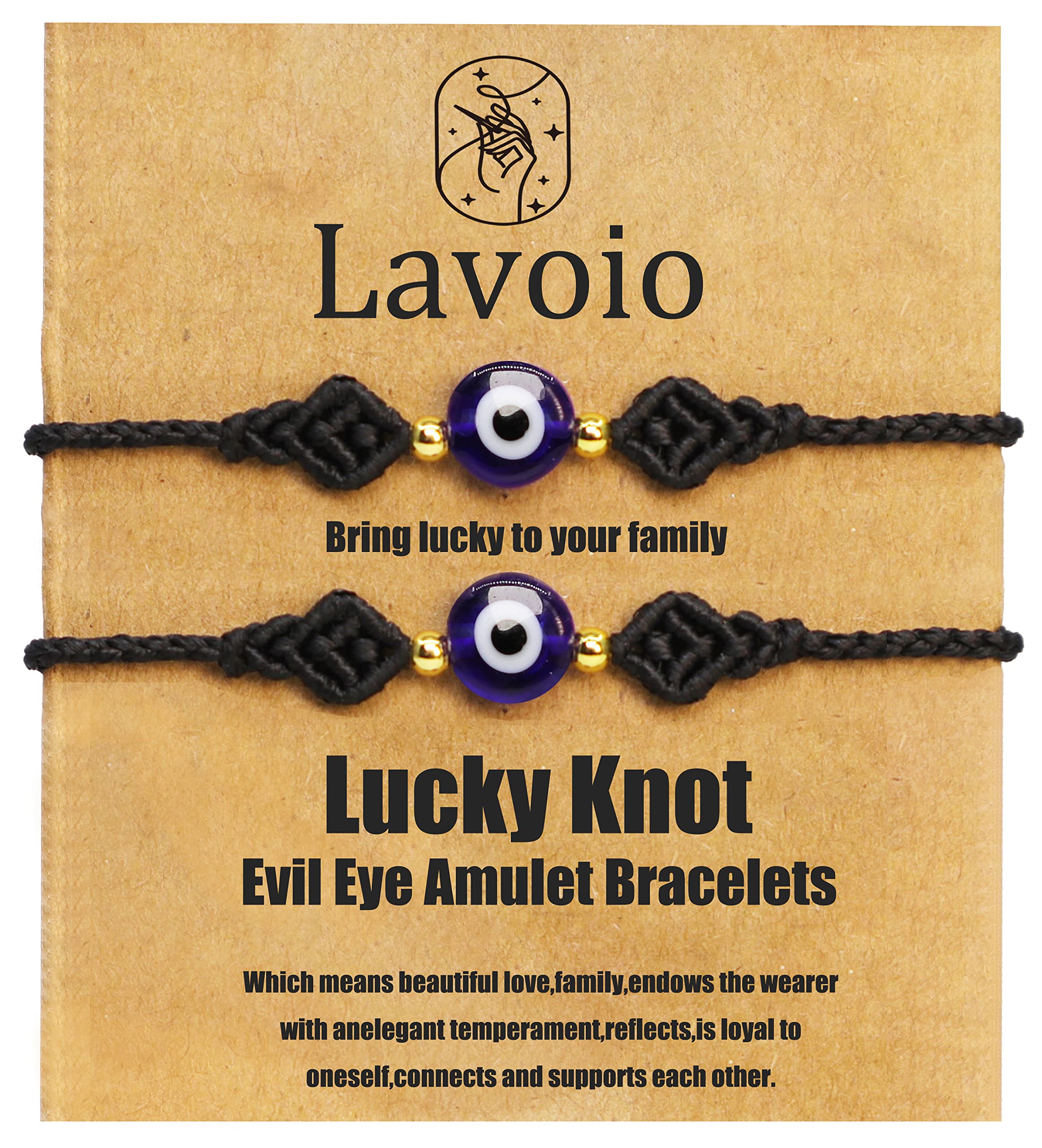 Lavoio Lucky Knot Evil Eye Bracelet - Handmade Adjustable Red String Protection Amulet for Women, Men & Kids | Spiritual Jewelry for Good Luck, Positive Energy & Warding Off Negativity | Perfect for Daily Wear, Gifts & Special Occasions