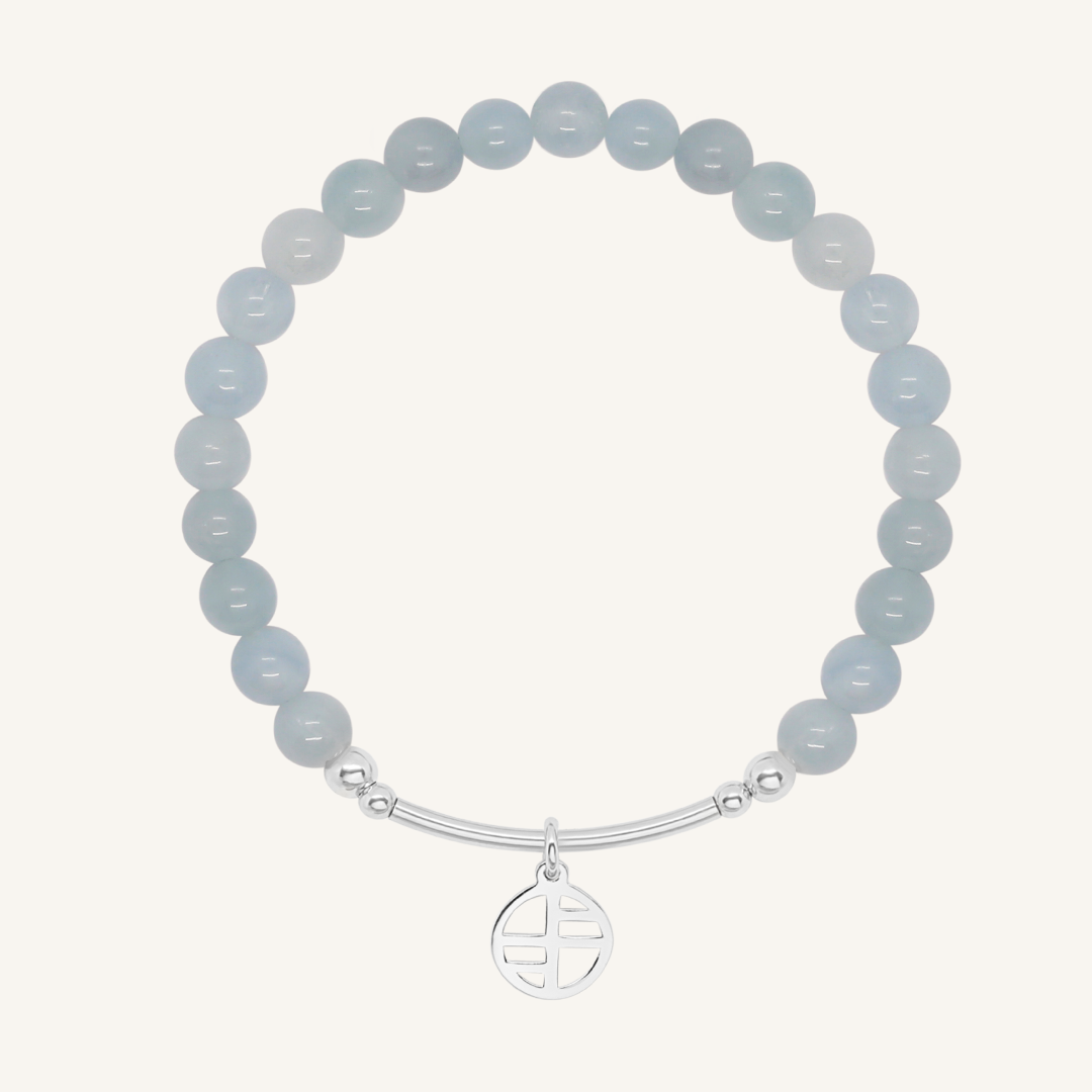 Angelite Charm Bracelet - Stone of Connection & Spiritual Healing - Perfect for Meditation, Energy Work & Gift Giving