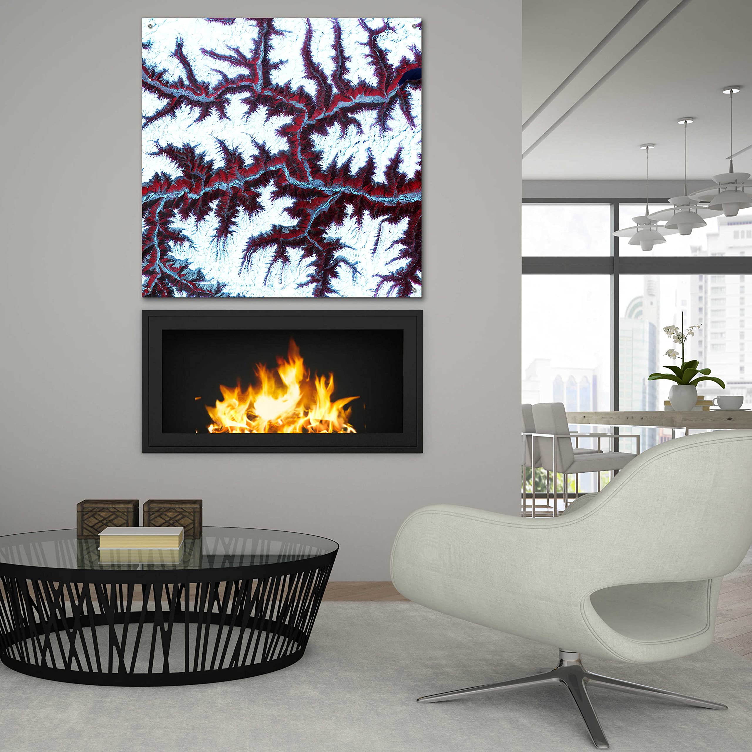 Epic Art 'Earth as Art: Himalayas' Acrylic Glass Wall Art - 36x36 Inch Modern Home Decor for Living Room, Bedroom & Office - Stunning Landscape Photography Print for Contemporary Interior Design