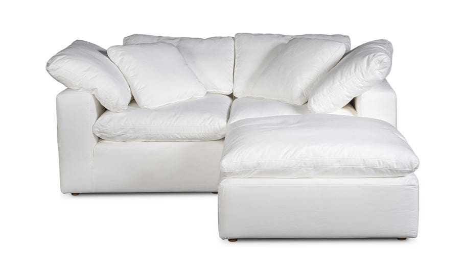 Terra Condo Modular Sectional Sofa - Cream White Fabric Upholstery | Modern Living Room Furniture for Small Spaces | Perfect for Apartments, Condos & Cozy Homes