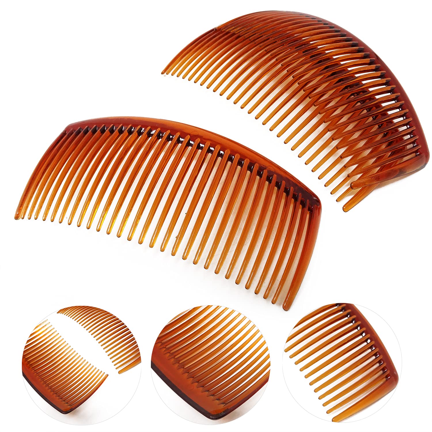 Honbay 12PCS Plastic French Side Hair Combs - Flexible & Durable Hair Clips with Strong Twist Design for Women & Girls (29 Teeth, 3 Colors) - Perfect for Styling, Updos, Braids & Everyday Hair Accessories