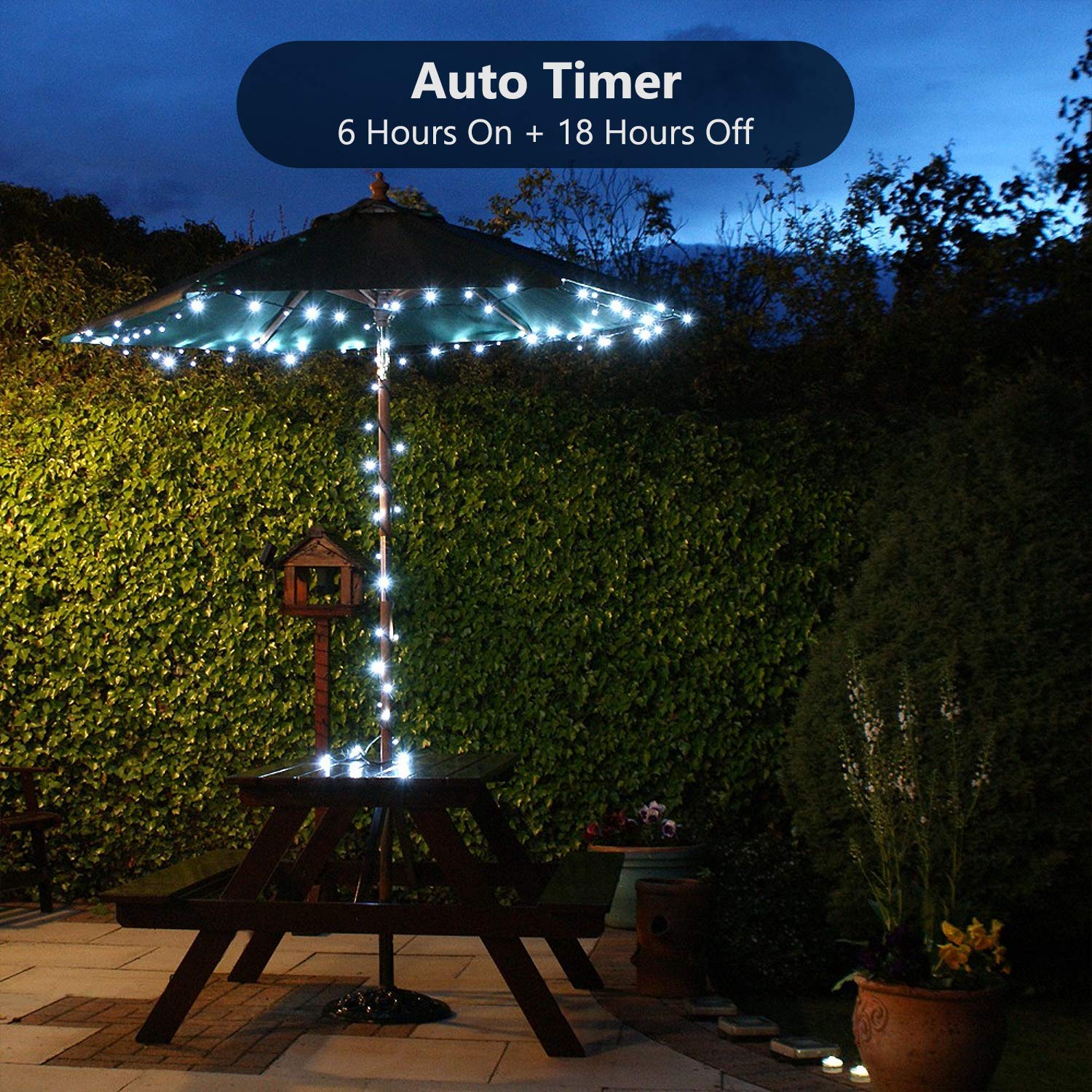 BrizLabs 2 Pack 17.94ft 50 LED Battery Operated Christmas String Lights with Timer - 8 Lighting Modes, Waterproof White Mini Lights for Indoor Outdoor Christmas Tree, Wedding, Party & Home Decor