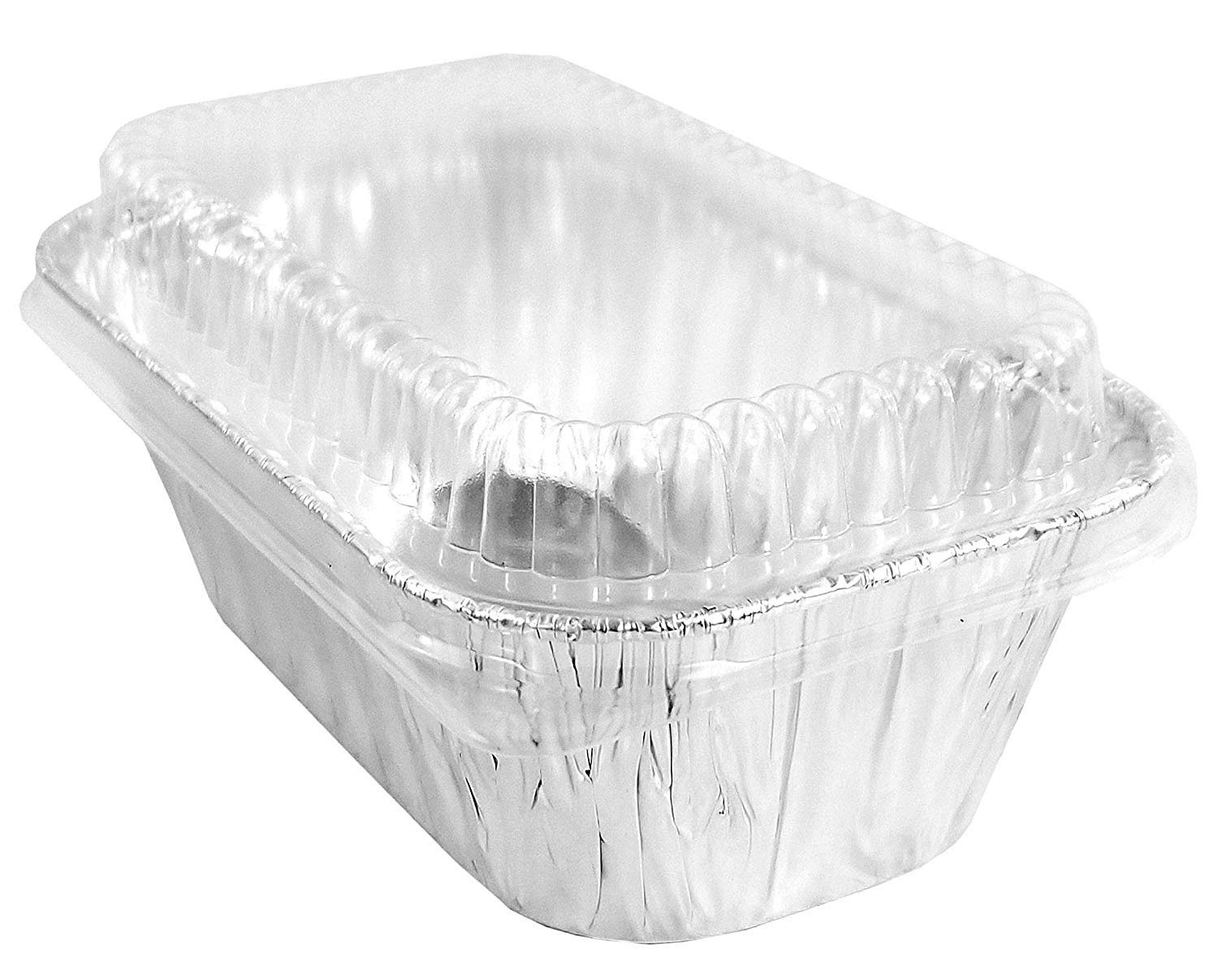 Handi-Foil 1 lb. Aluminum Foil Mini Loaf Pans with Clear Dome Lids - 6 Pack | Perfect for Baking Homemade Bread, Cakes & Desserts | Great for Meal Prep, Parties & Gifting