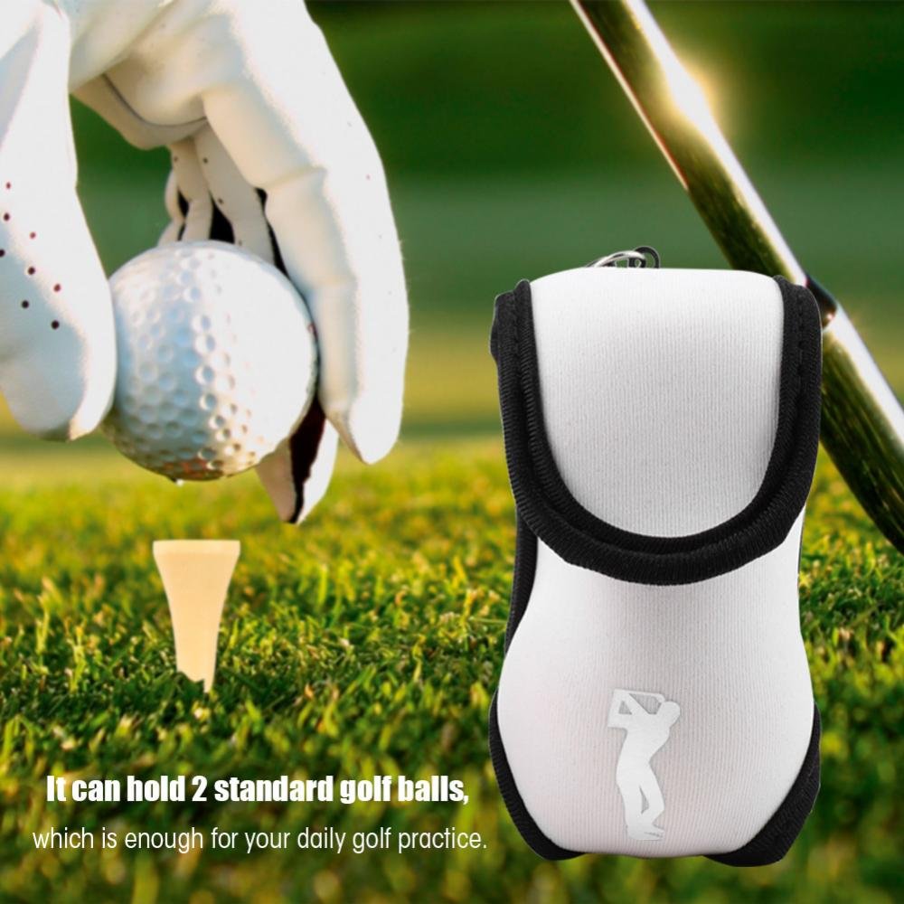 Golf Ball Bag Clip Pouch - White Ball Carrier Bag for Golf Accessories | Perfect for Golfers, Caddies & Driving Range Practice
