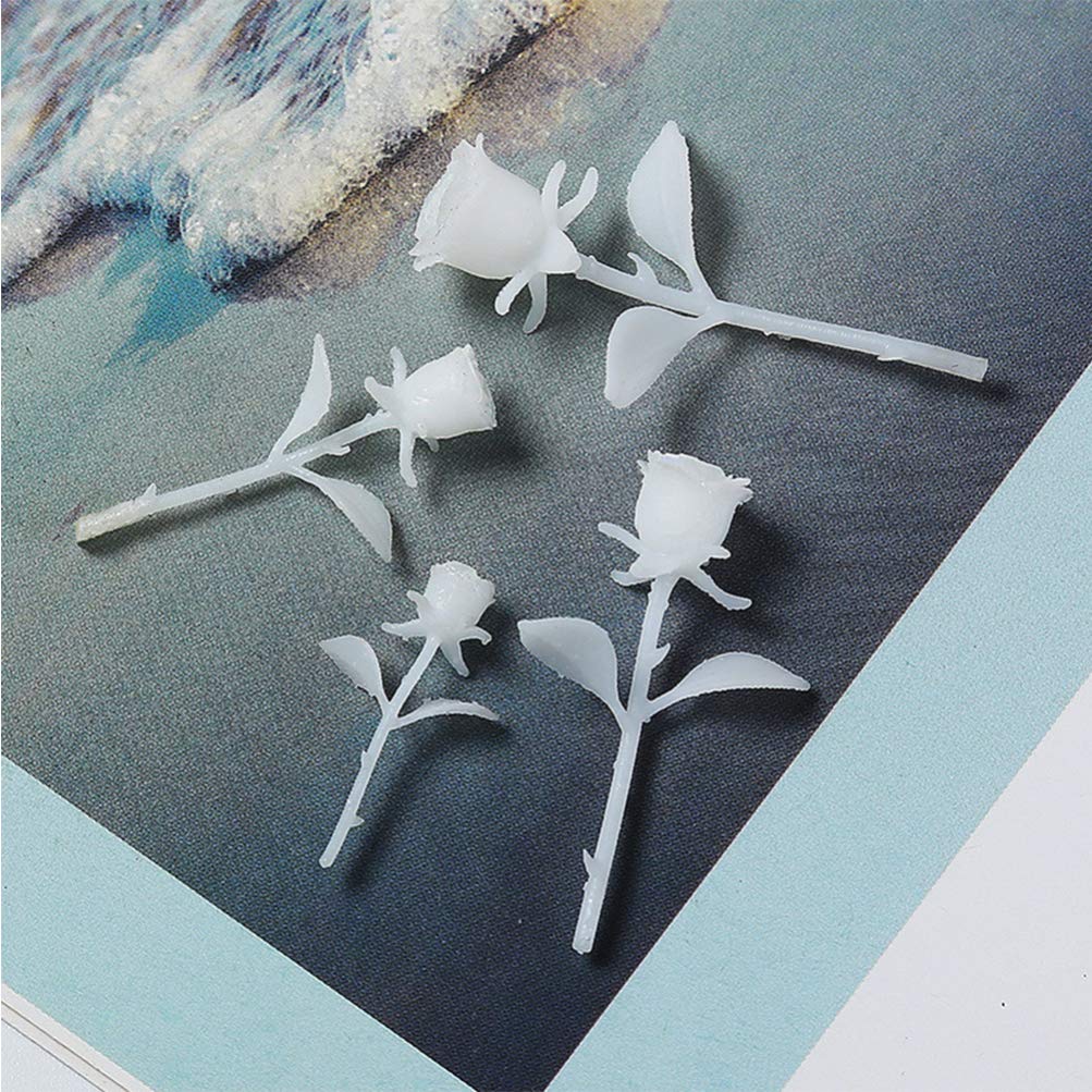HEALLILY 4pcs DIY 3D Artificial Rose Flowers - Realistic Fake Rose Stems with Epoxy Resin Filler for Home Decor, Wedding Centerpieces, Table Arrangements & Craft Projects