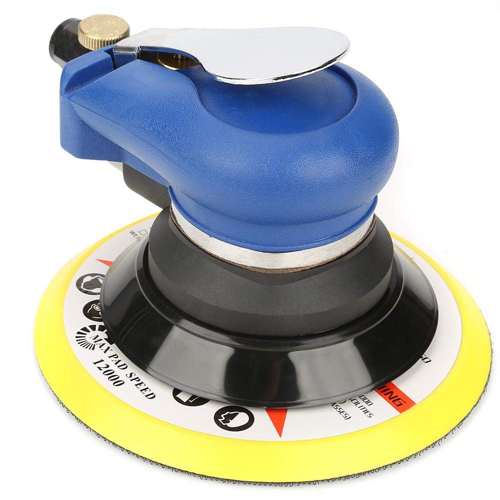 6in/5in Low Noise Pneumatic Random Orbital Sander - Efficient Wood & Metal Finishing Tool for Furniture Refinishing, Auto Body Work & DIY Projects (5 inch)