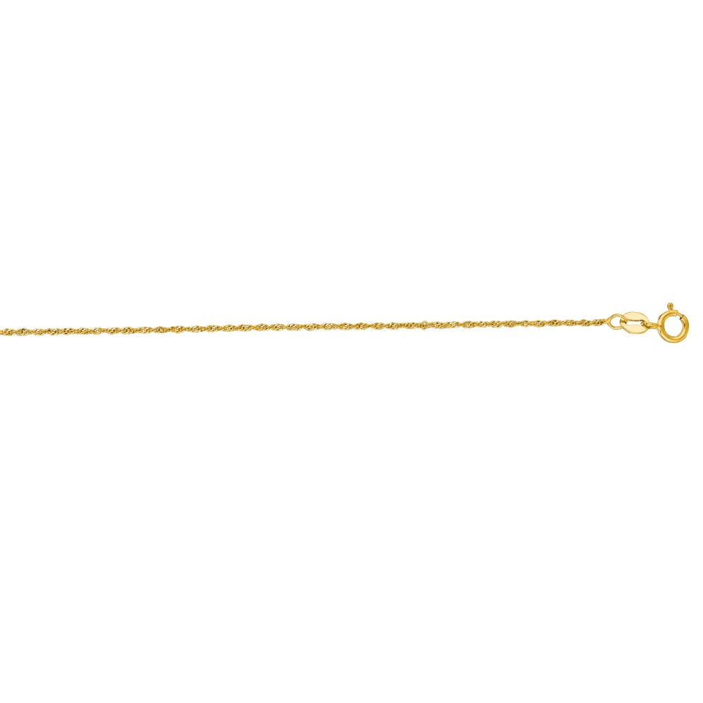 14K Gold 1.1mm Singapore Chain Necklace for Women - Dainty Thin Gold Chain for Layering, Gift Giving & Everyday Wear